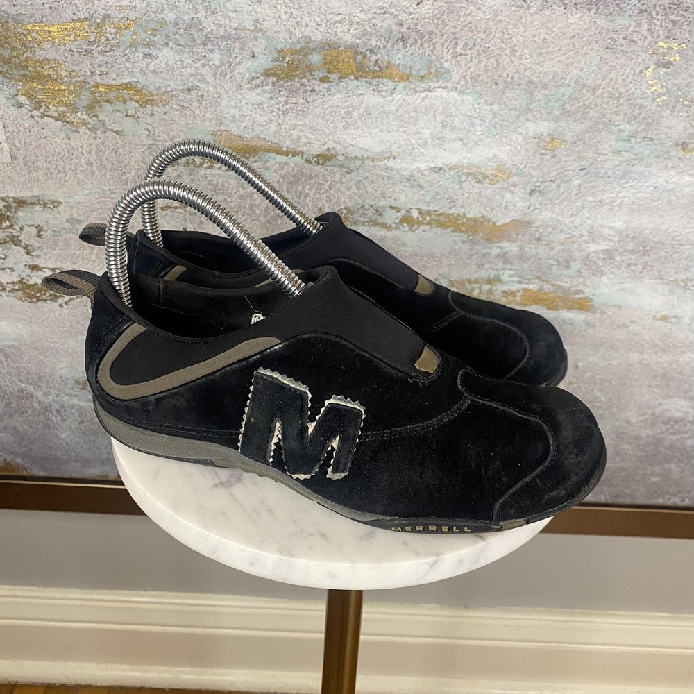 Merrell Shoes Womens Size 6.5 Black Suede Slip On Comfort Walking Sneakers